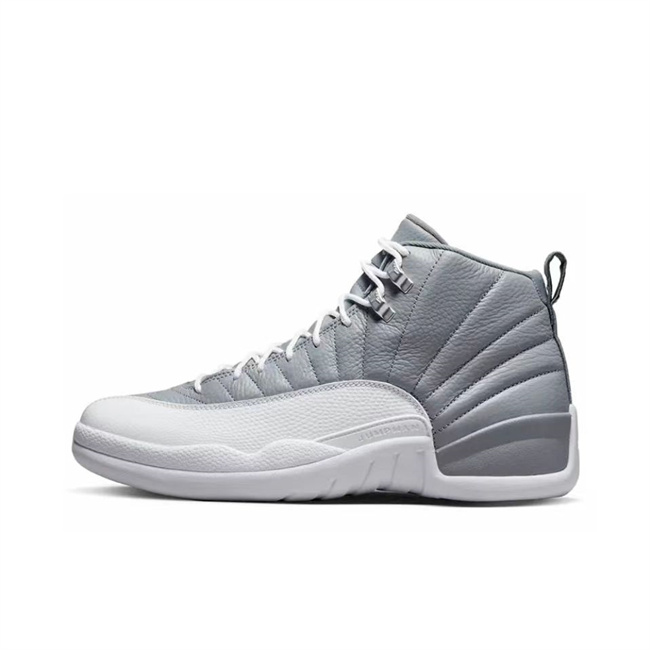 Men's Running weapon Air Jordan 12 Grey/White Shoes 054